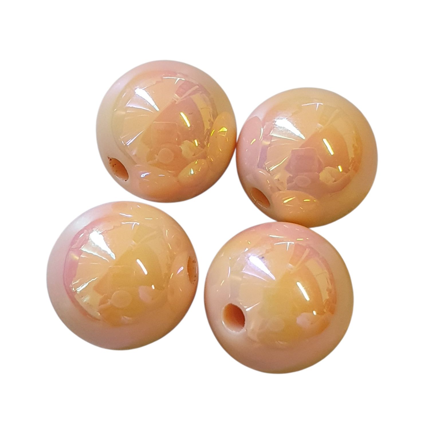 Acryl, Candy Beads - UV-Plated - Zalm Beige