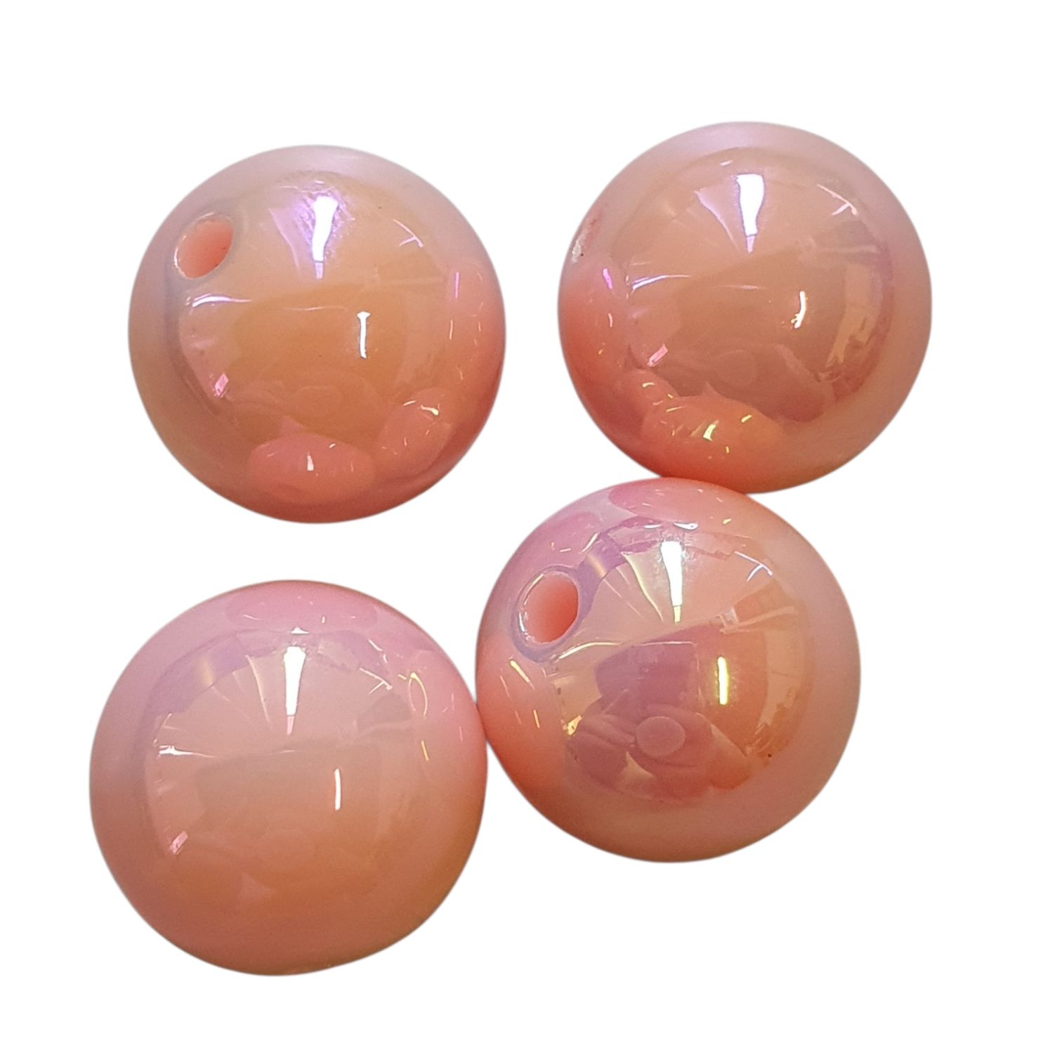 Acryl, Candy Beads - UV-Plated - Salmon Pink
