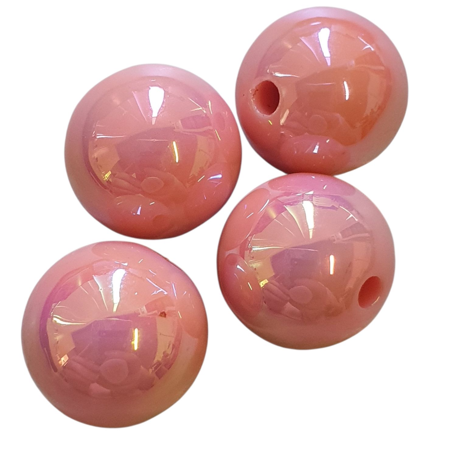 Acryl, Candy Beads - UV-Plated - Salmon