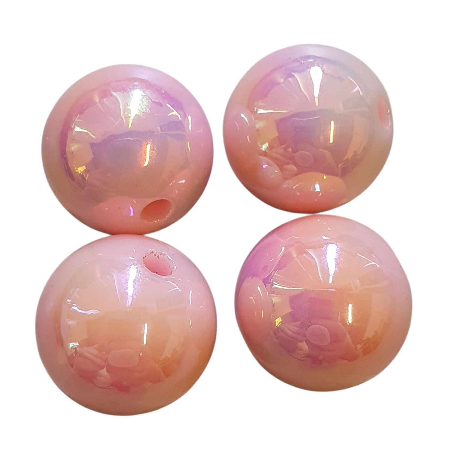 Acryl, Candy Beads - UV-Plated - Pink