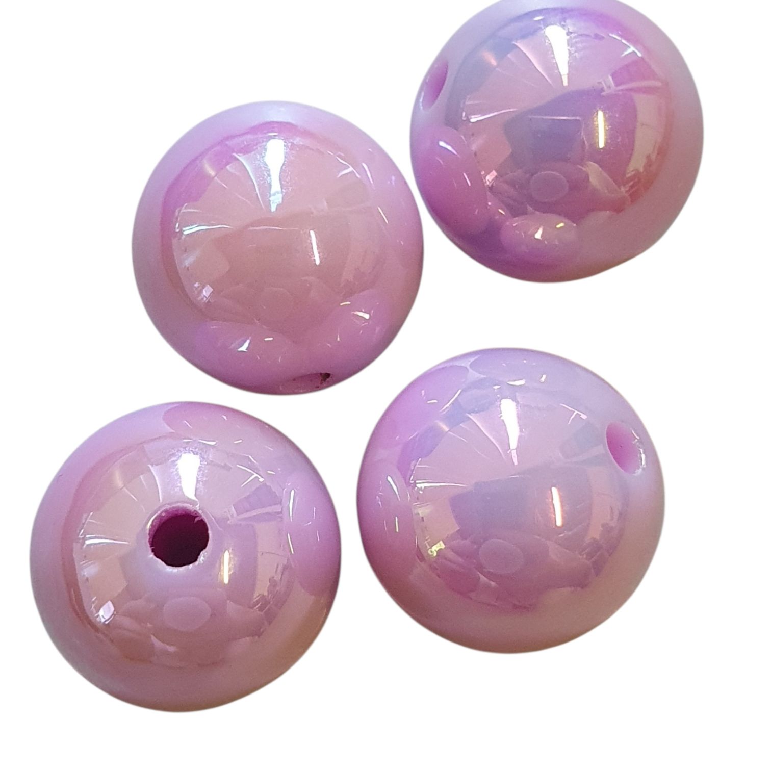Acryl, Candy Beads - UV-Plated - Lilac