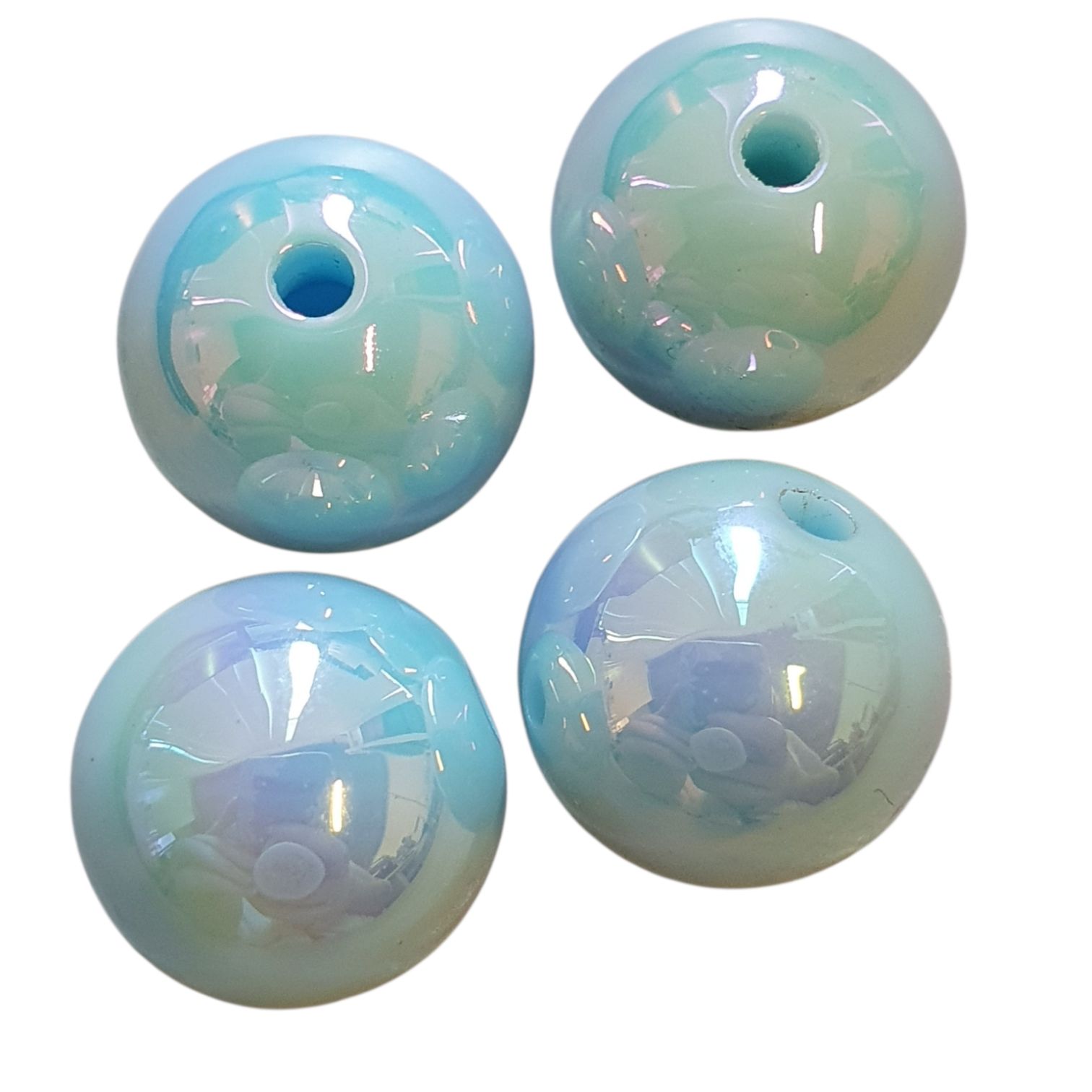 Acryl, Candy Beads - UV-Plated - Light Blue