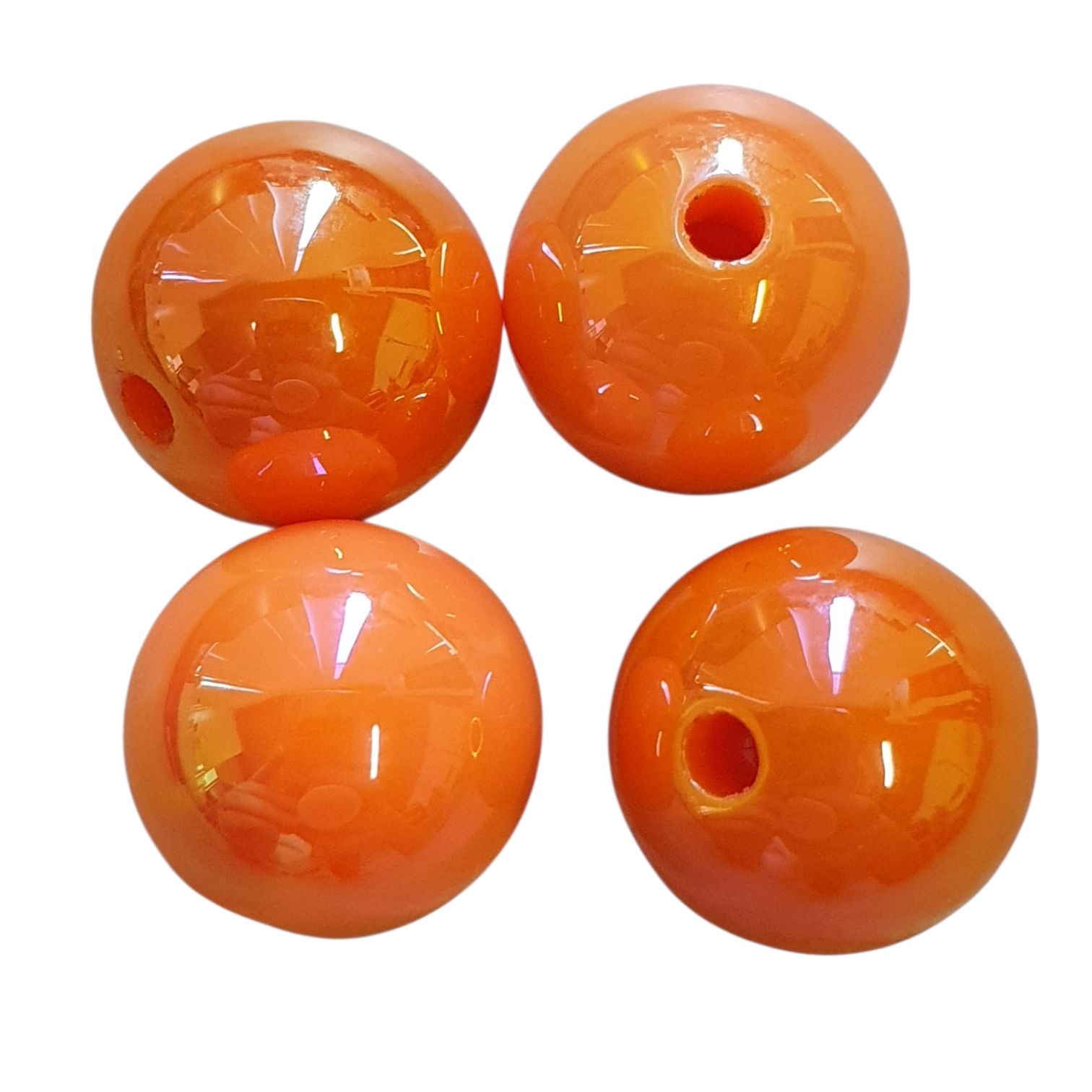 Acryl, Candy Beads - UV-Plated - Orange