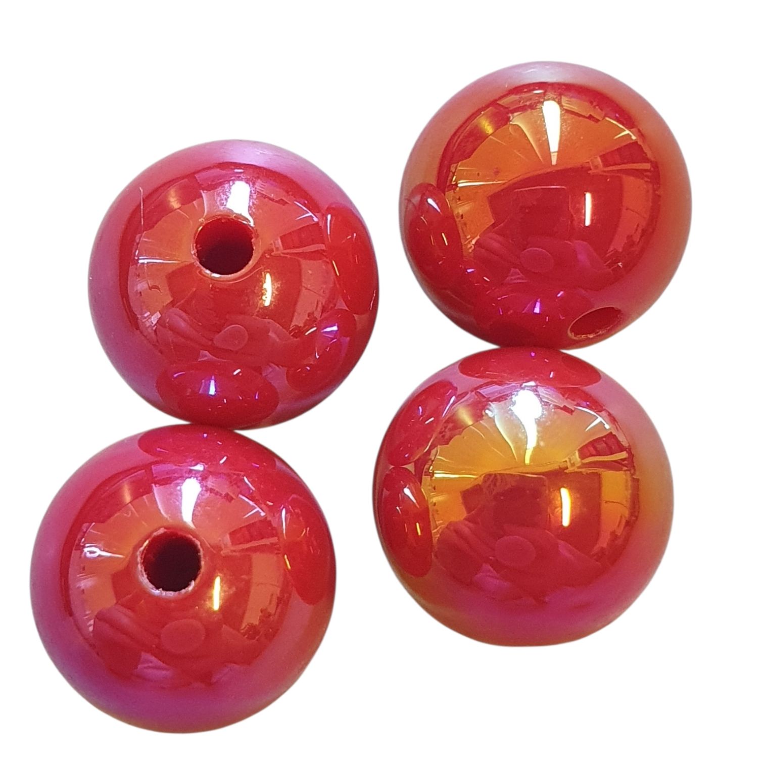 Acryl, Candy Beads - UV-Plated - Red