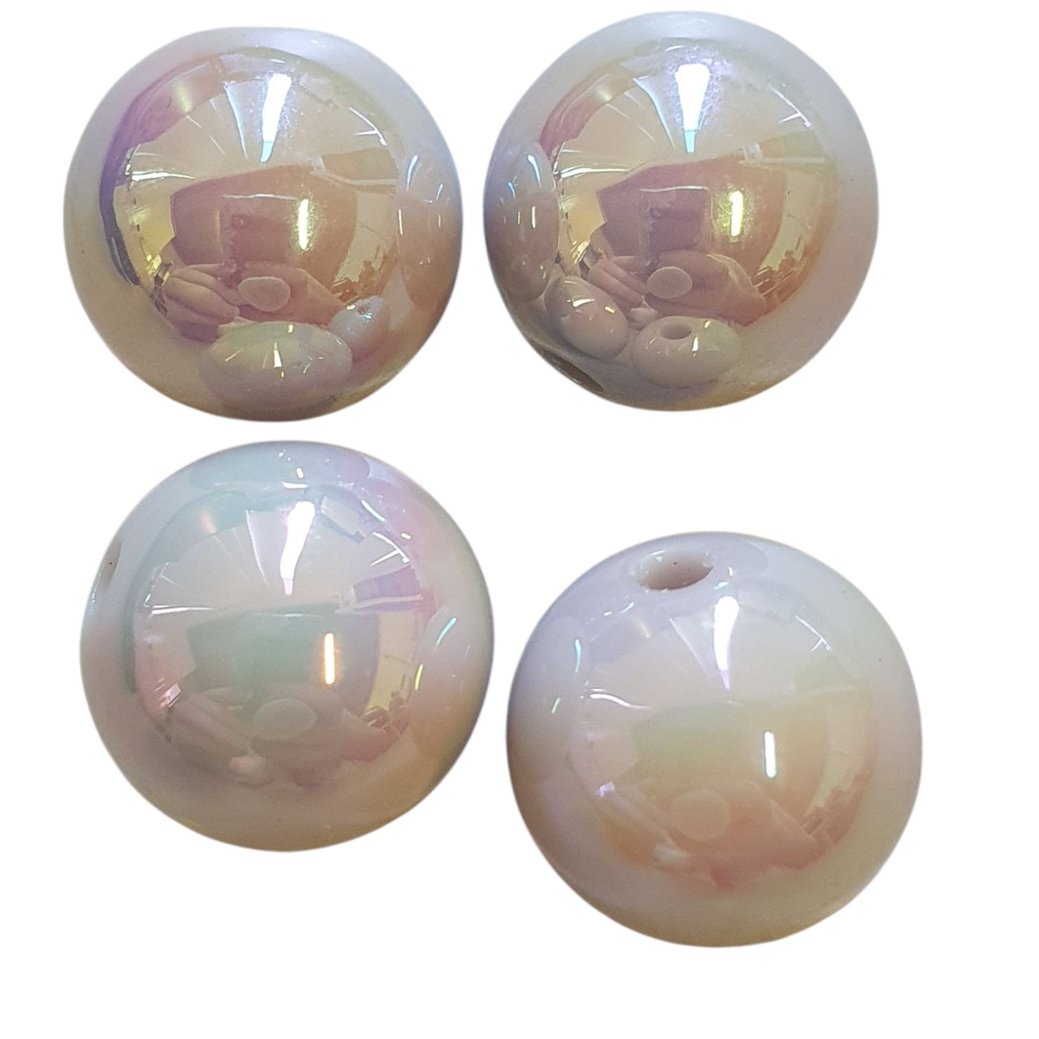 Acryl, Candy Beads - UV-Plated - Greige
