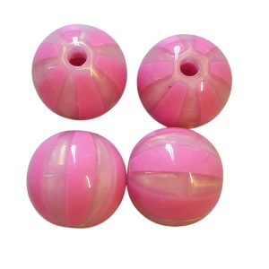 Acryl, Candy Beads - Striped Glitter Powder - Dark Pink