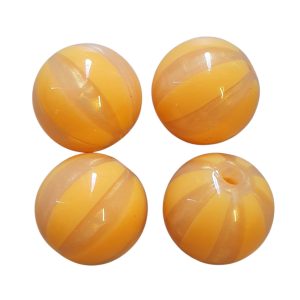Acryl, Candy Beads - Striped Glitter Powder - Light Orange