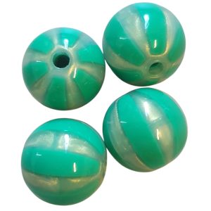 Acryl, Candy Beads - Striped Glitter Powder - Dark Green