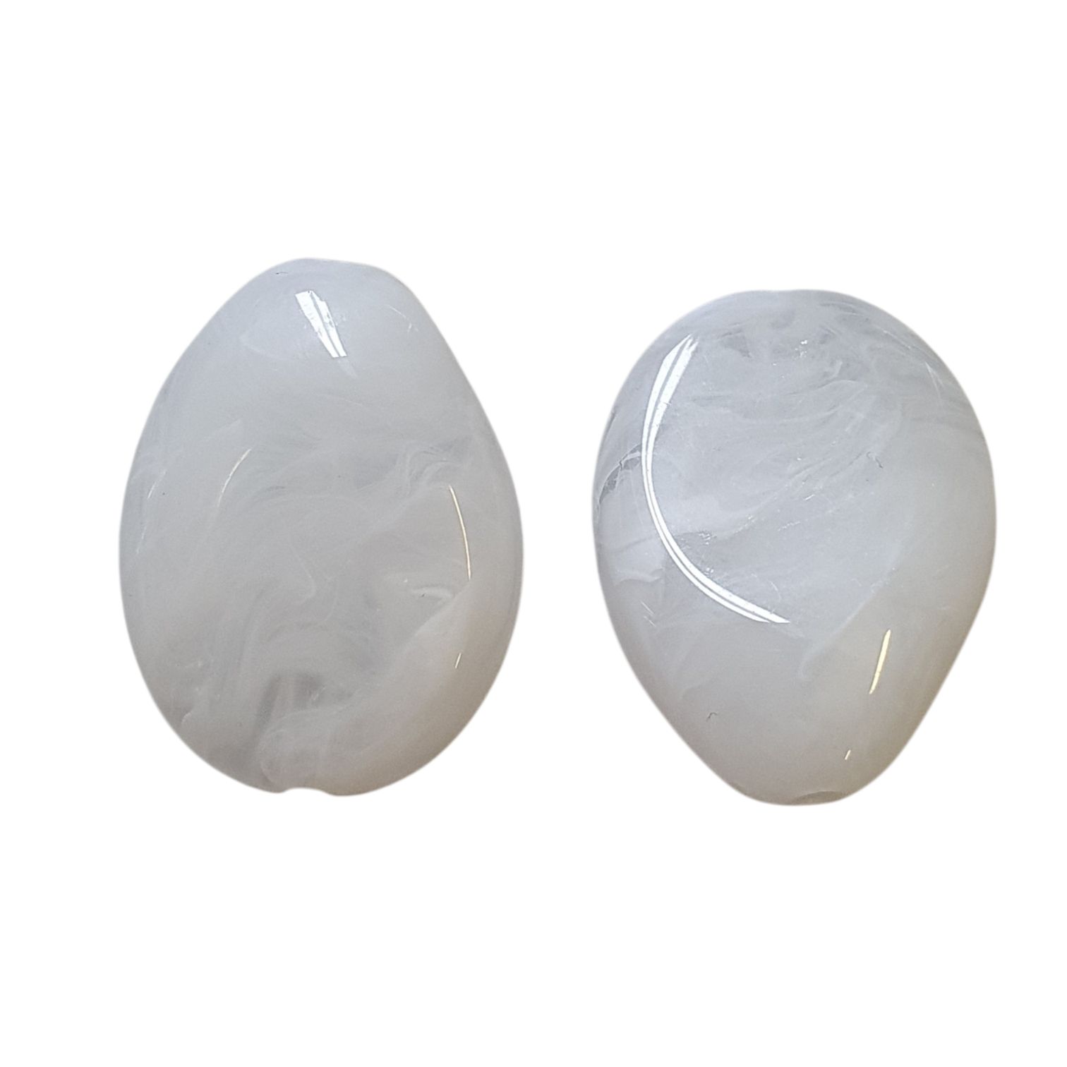 Acryl, Candy Beads, Big Nugget - Imi Gemstone, White