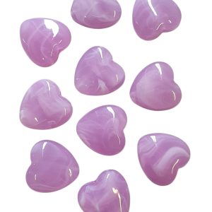 Acryl, Candy Beads - Hearts - Violet