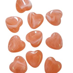 Acryl, Candy Beads - Hearts - Salmon