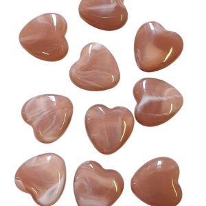 Acryl, Candy Beads - Hearts - Dark Salmon