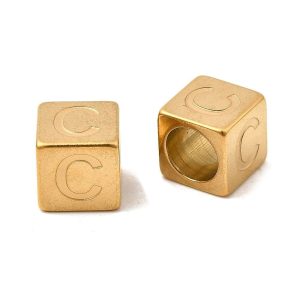 Kraal Cube, C - Gold-plated RVS