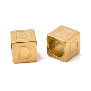 Kraal Cube, D - Gold-plated RVS