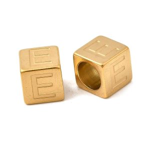 Kraal Cube, E - Gold-plated RVS