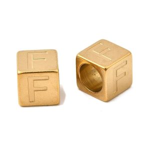 Kraal Cube, F - Gold-plated RVS