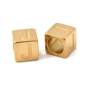 Kraal Cube, J - Gold-plated RVS