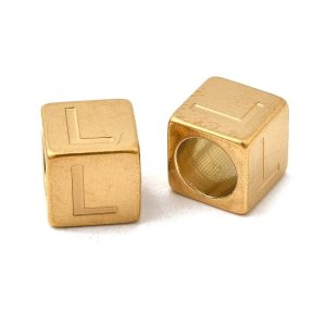 Kraal Cube, L - Gold-plated RVS
