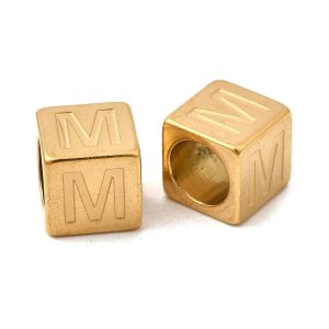 Kraal Cube, M - Gold-plated RVS