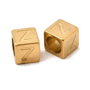 Kraal Cube, Z - Gold-plated RVS
