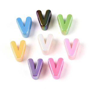 Acryl, Bubbel Letter V - UV-Plated Bright
