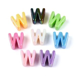 Acryl, Bubbel Letter W - UV-Plated Bright